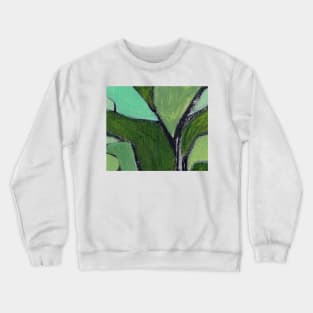 Abstract Oil Painting 2c20 Fern Olive Seafoam Green Crewneck Sweatshirt